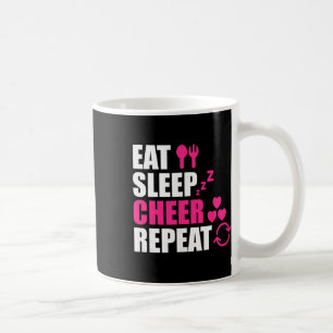 Eat Sleep Cheer Repeat Funny Cheerleader Cheering Coffee Mug