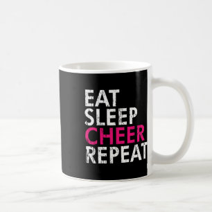 Eat Sleep Cheer Repeat Funny Cheerleader Cheering Coffee Mug