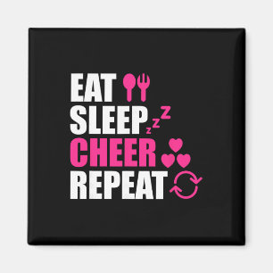 Eat Sleep Cheer Repeat Funny Cheerleader Cheering Magnet