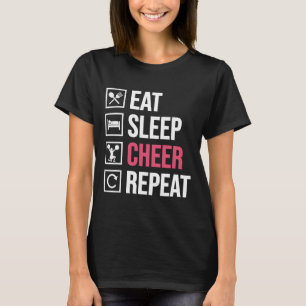 Eat Sleep Cheer Repeat Funny Cheerleading Cheerlea T-Shirt