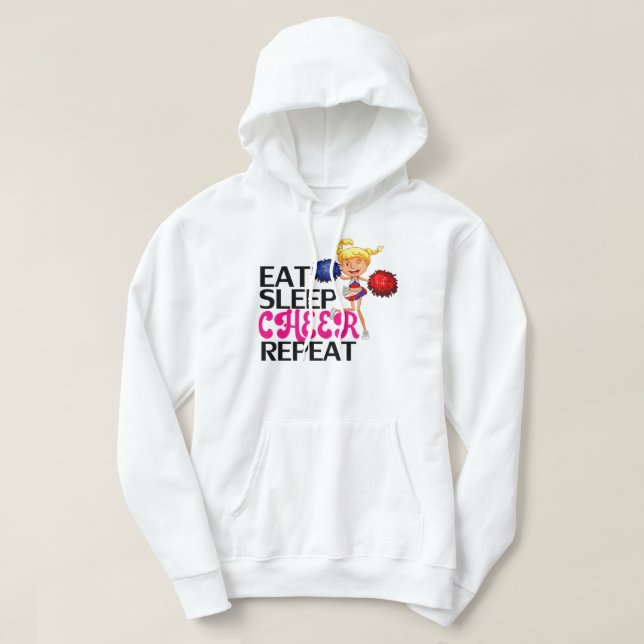 Eat Sleep Cheer Repeat - Funny Gift For Cheer Love Hoodie (Design Front)