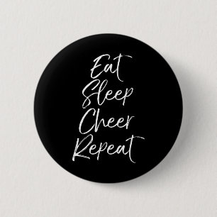 Eat Sleep Cheer Repeat Matching Cheerleading Team 6 Cm Round Badge