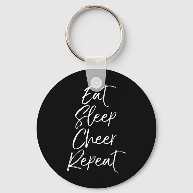 Eat Sleep Cheer Repeat Matching Cheerleading Team  Key Ring (Front)