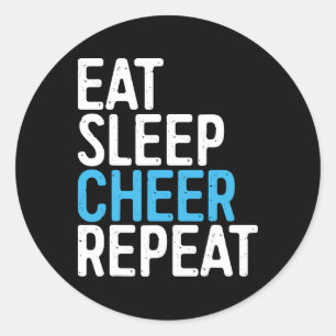 Eat Sleep Cheer Repeat Shirt Cheerleader Cheerlead Classic Round Sticker