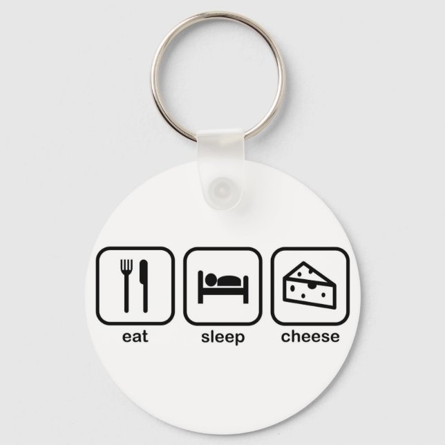 Eat Sleep Cheese Key Ring (Front)