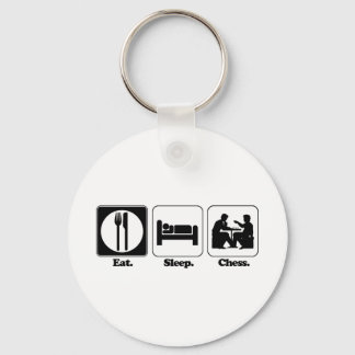 eat sleep chess key ring