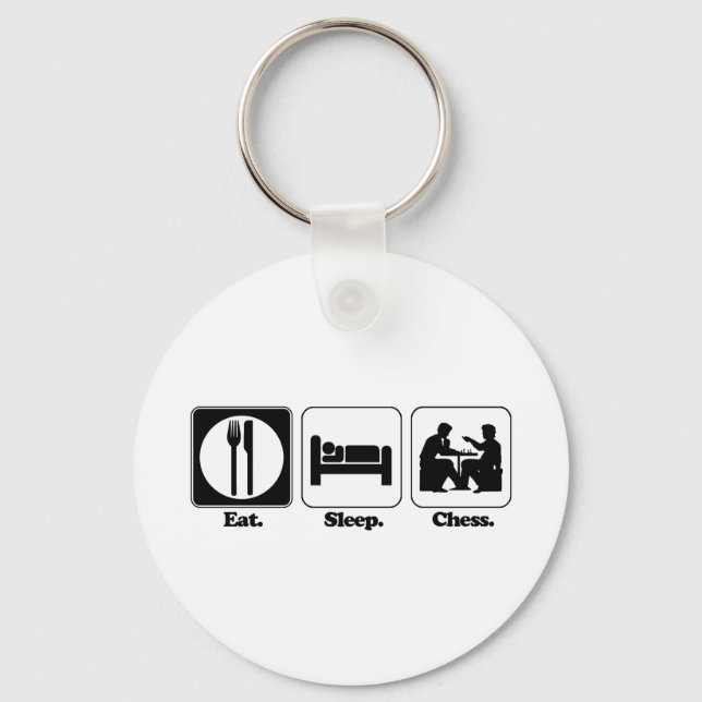 eat sleep chess key ring (Front)