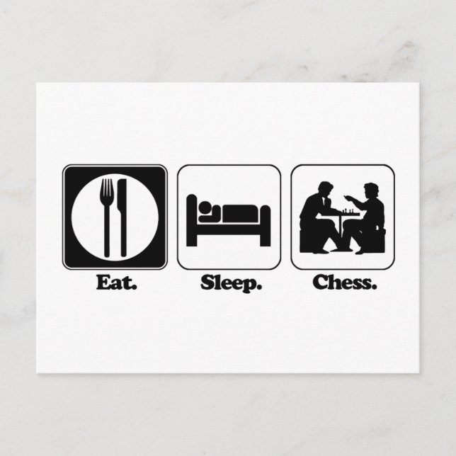 eat sleep chess postcard (Front)