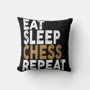 eat sleep chess repeat chess cushion
