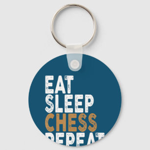 eat sleep chess repeat   chess key ring