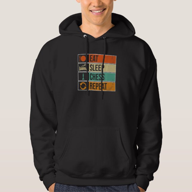 Eat Sleep Chess Repeat Chess Player Hoodie (Front)