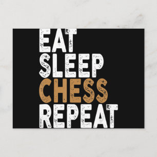 eat sleep chess repeat chess postcard