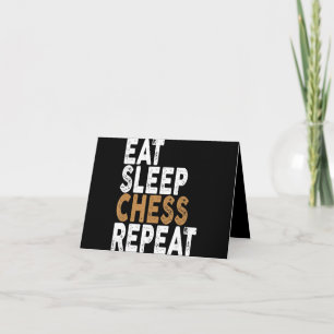 eat sleep chess repeat chess thank you card