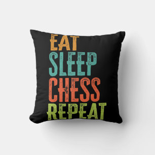 eat sleep chess repeat grand master coach legend cushion