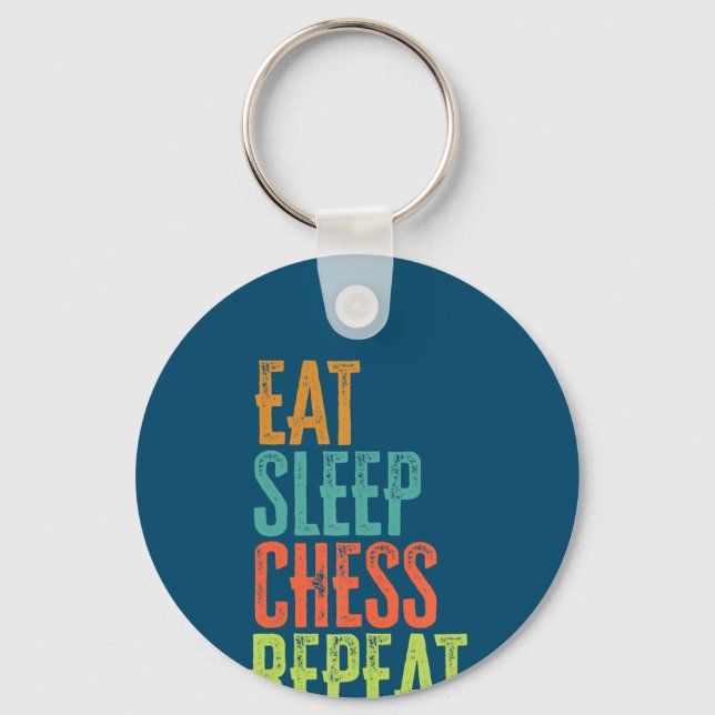 eat sleep chess repeat grand master coach legend key ring (Front)
