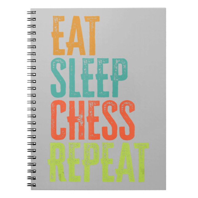 eat sleep chess repeat grand master coach legend notebook (Front)