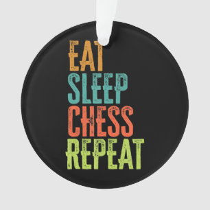 eat sleep chess repeat grand master coach legend ornament