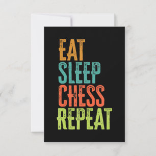 eat sleep chess repeat grand master coach legend RSVP card
