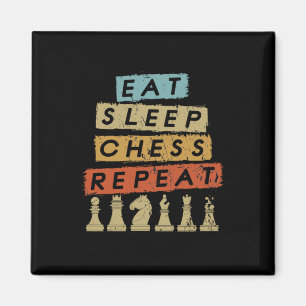 Eat Sleep Chess Repeat Magnet