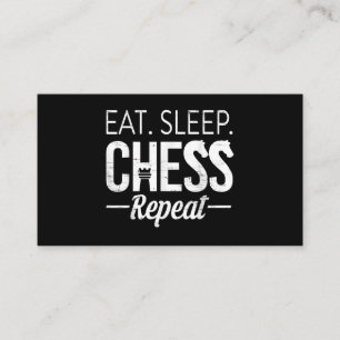 Eat Sleep Chess Repeat Player Board Kids Boy Game Business Card