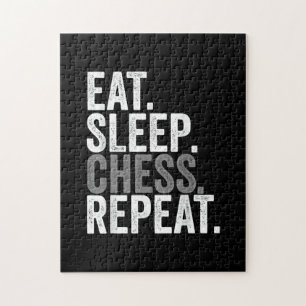 Eat Sleep Chess Repeat Player Board Kids Boy Game Jigsaw Puzzle