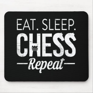 Eat Sleep Chess Repeat Player Board Kids Boy Game Mouse Pad