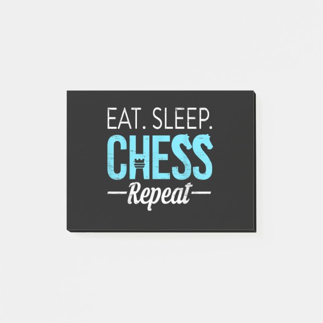 Eat Sleep Chess Repeat Player Board Kids Boy Game Post-it Notes (Front)