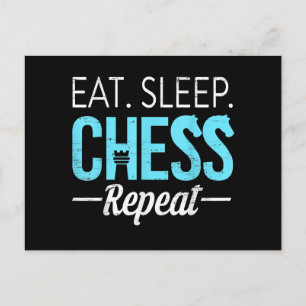 Eat Sleep Chess Repeat Player Board Kids Boy Game Postcard