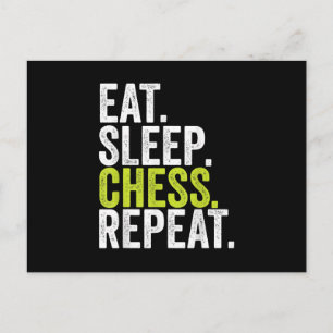 Eat Sleep Chess Repeat Player Board Kids Boy Game Postcard