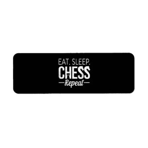 Eat Sleep Chess Repeat Player Board Kids Boy Game Return Address Label