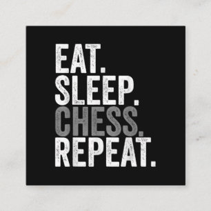 Eat Sleep Chess Repeat Player Board Kids Boy Game Square Business Card