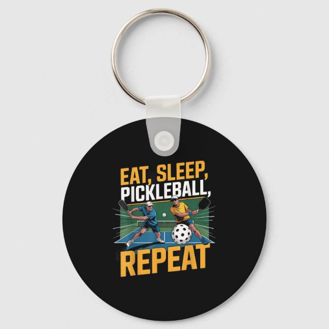 Eat Sleep Ckleball Repeat Funny Ckleball Player  Key Ring (Front)
