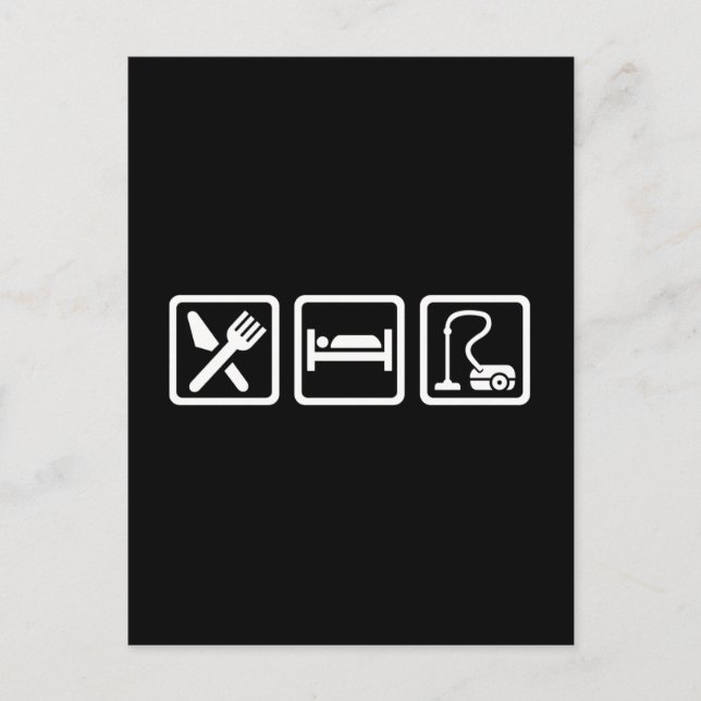 Eat sleep clean postcard (Front)