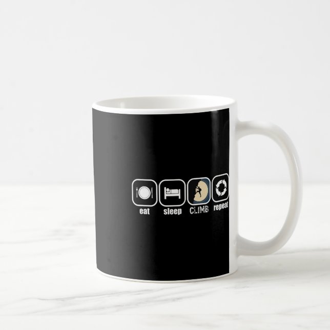Eat, Sleep, Climb, Repeat - Funny Climbing, Boulde Coffee Mug (Right)