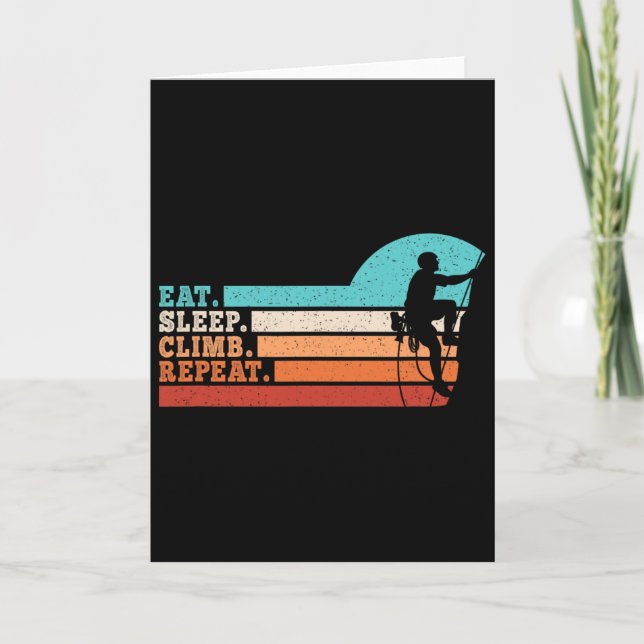 Eat Sleep Climb Repeat Funny Climbing Climber Men  Card (Front)