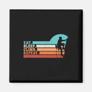 Eat Sleep Climb Repeat Funny Climbing Climber Men  Magnet