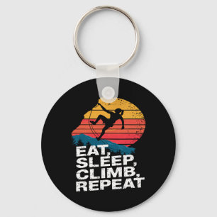 Eat Sleep Climb Repeat - Rock Climbing And Boulder Key Ring