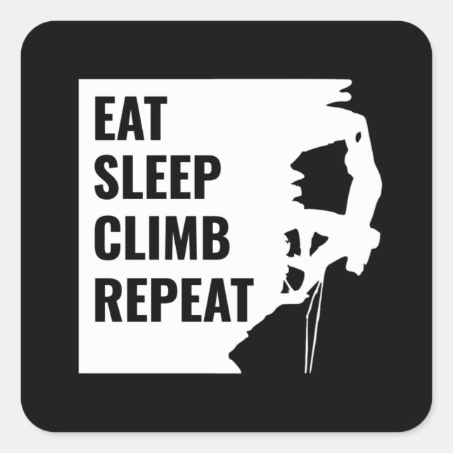 Eat Sleep Climb Repeat Square Sticker (Front)