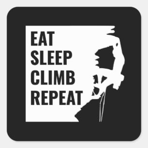 Eat Sleep Climb Repeat Square Sticker