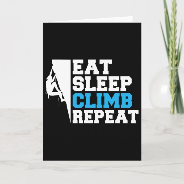 Eat Sleep Climb Repeat Tree Rock Climber  Card (Front)