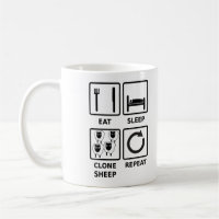 eat sleep clone sheep repeat mug