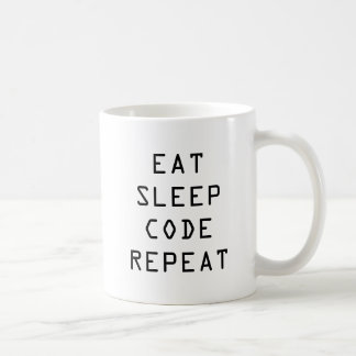 EAT SLEEP CODE coffee mug for programmer or coder