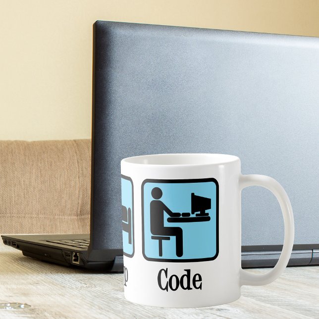 Eat Sleep Code Computer Programmer Geek Coffee Mug (Creator Uploaded)