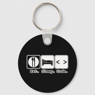 eat sleep code key ring