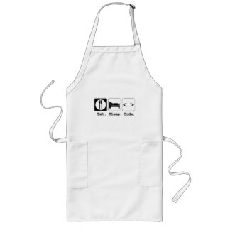 eat sleep code long apron