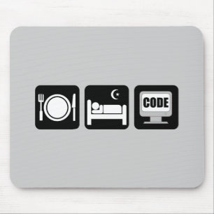 eat sleep code mouse pad