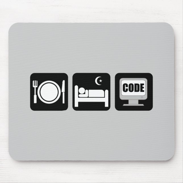 eat sleep code mouse pad (Front)