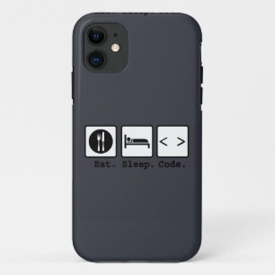 eat sleep code Nerd Wear iPhone 11 Case