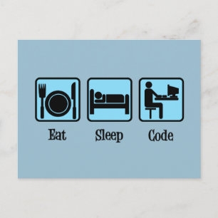 Eat Sleep Code Postcard
