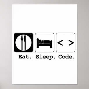 eat sleep code poster